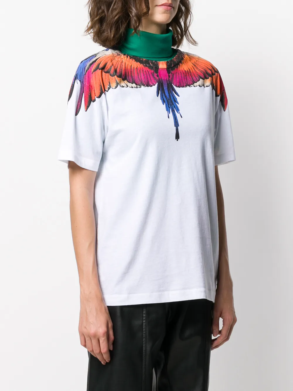 COUNTY OF MILAN T-shirt met vleugelprint Wit