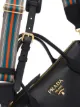 Prada logo plaque tote bag