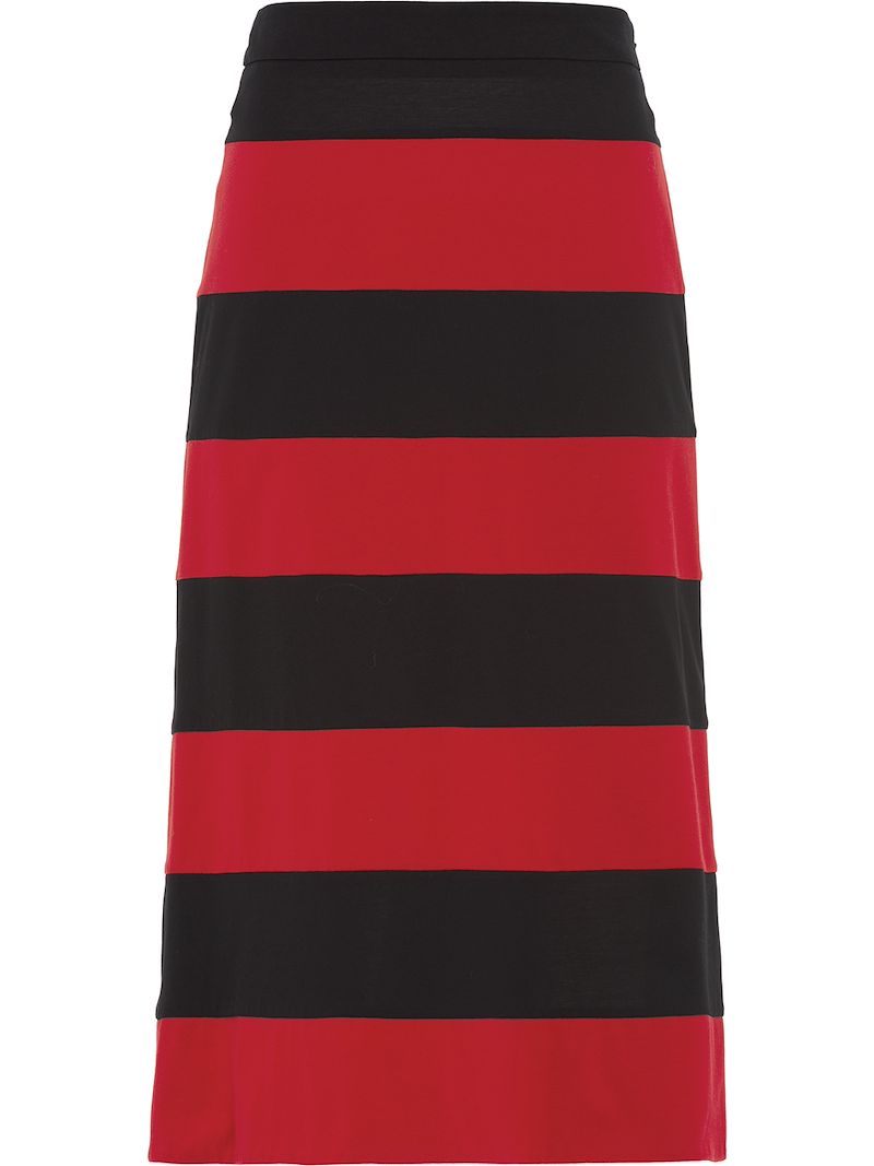 PRADA JERSEY STRIPED SKIRT