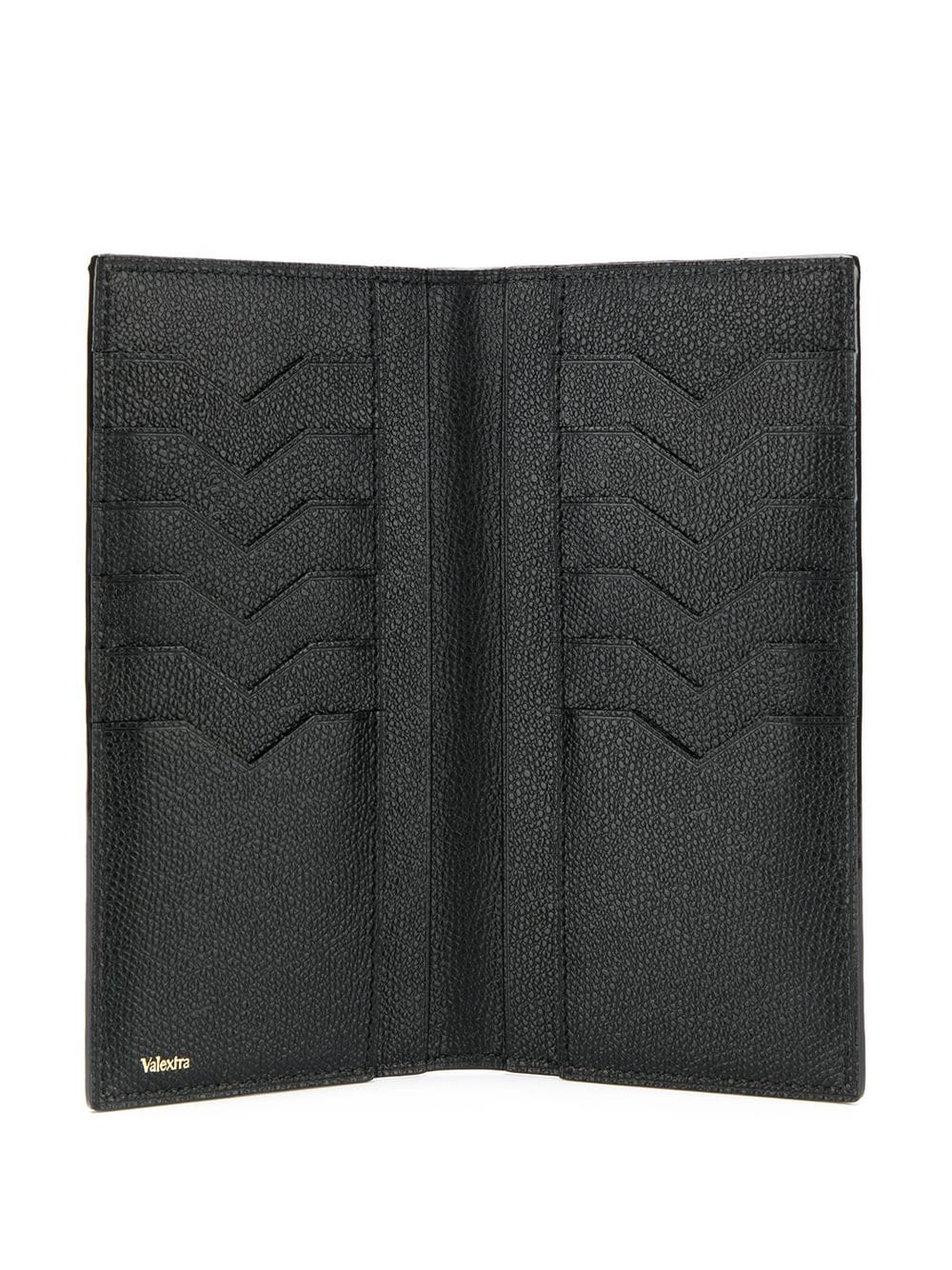 Shop Valextra Pebbled Bi-fold Wallet In Black