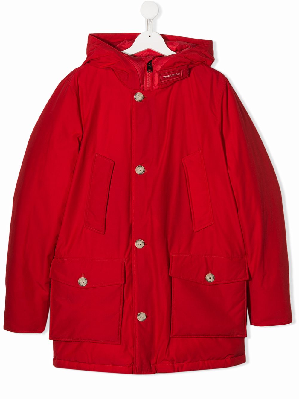 фото Woolrich Kids пальто длины миди с капюшоном