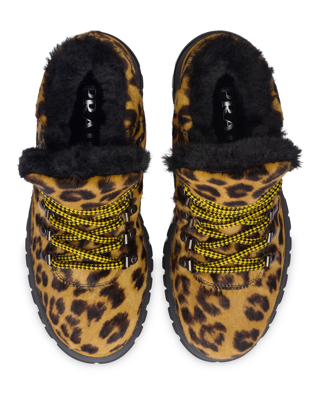 Prada leopard hiking boots Brown