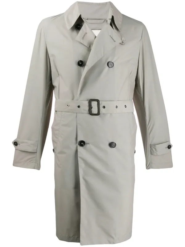 grey short trench coat