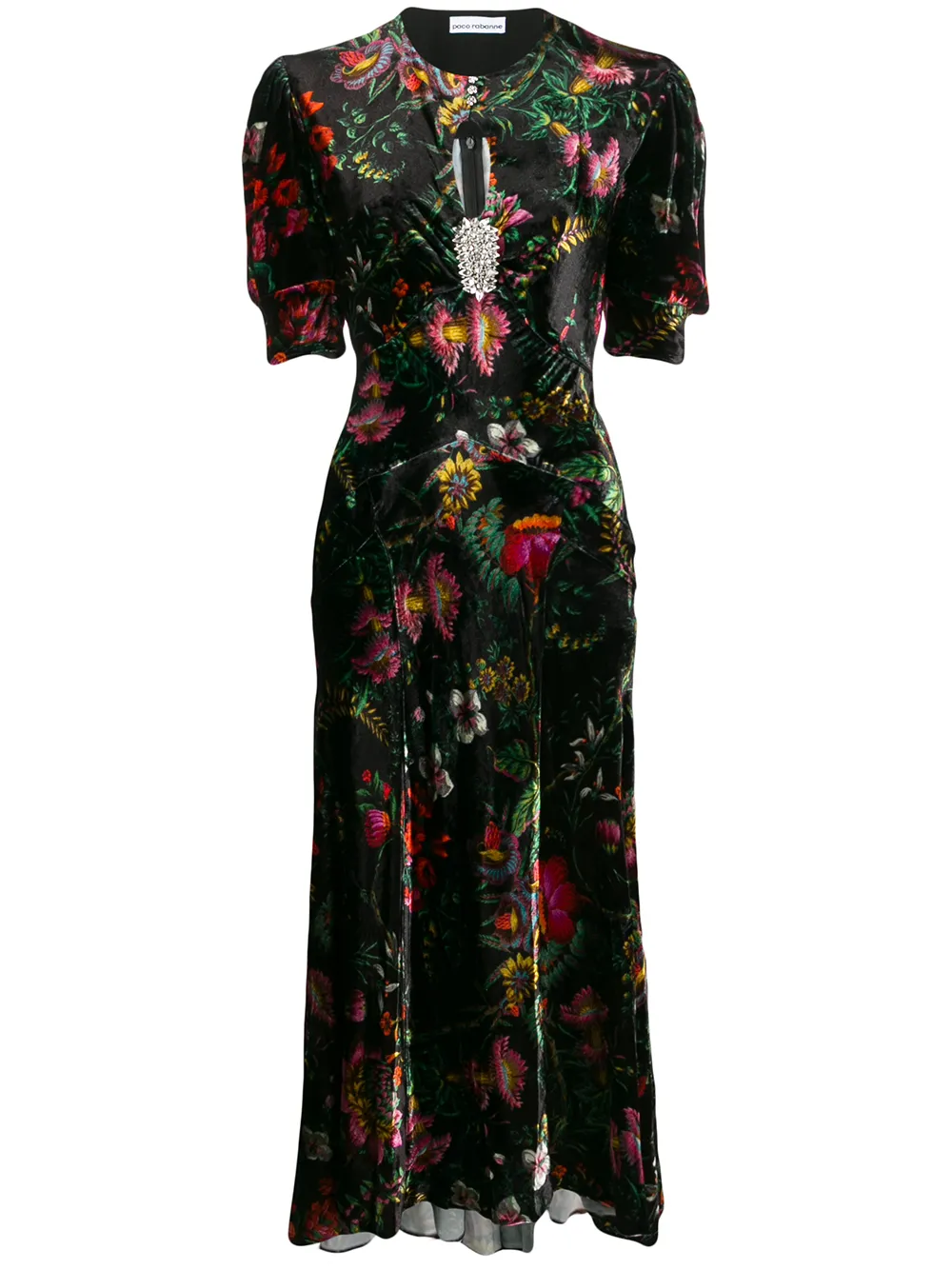 floral velvet jacquard dress