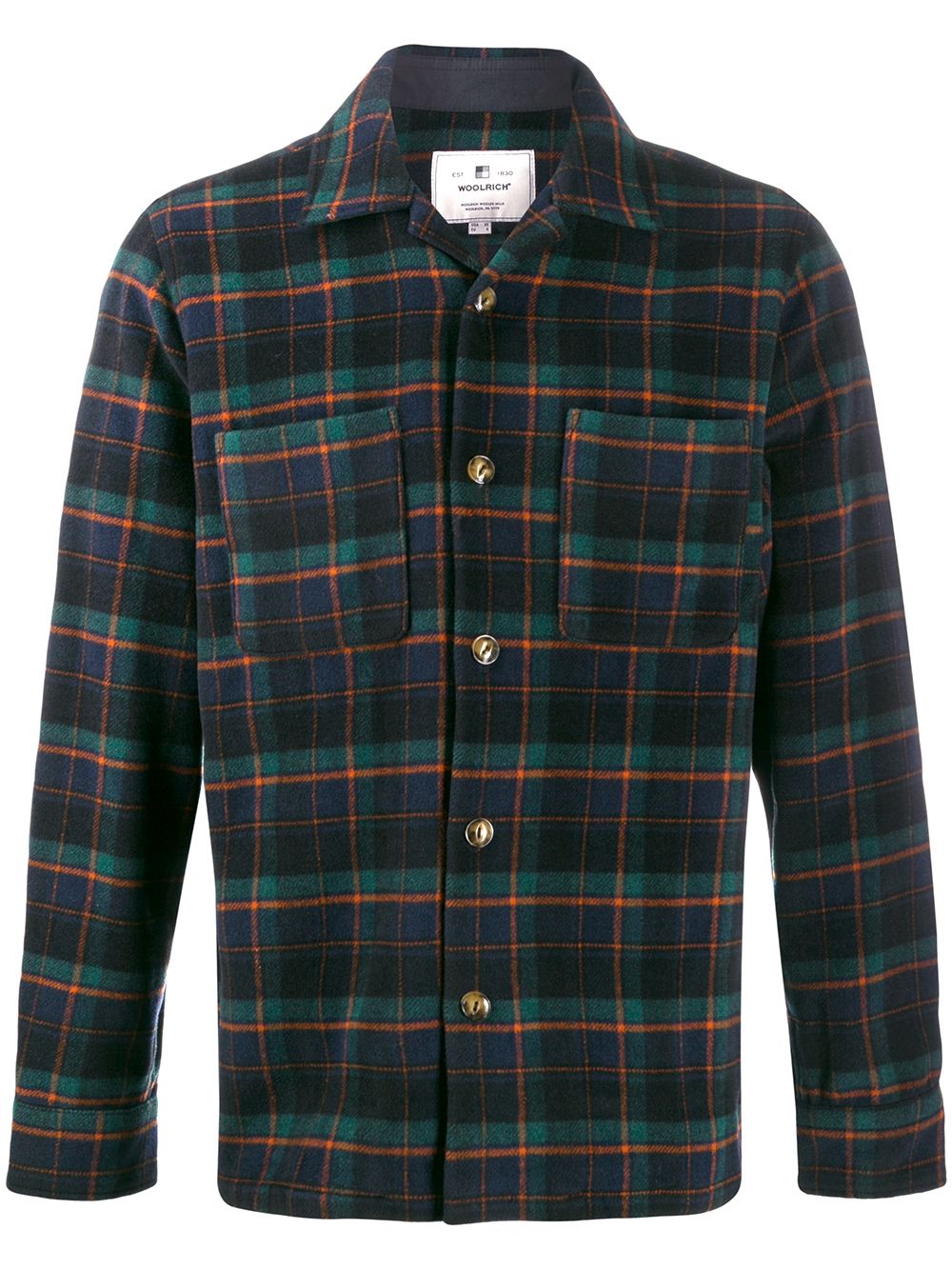 Woolrich Check Pattern Long Sleeve Shirt In Blue