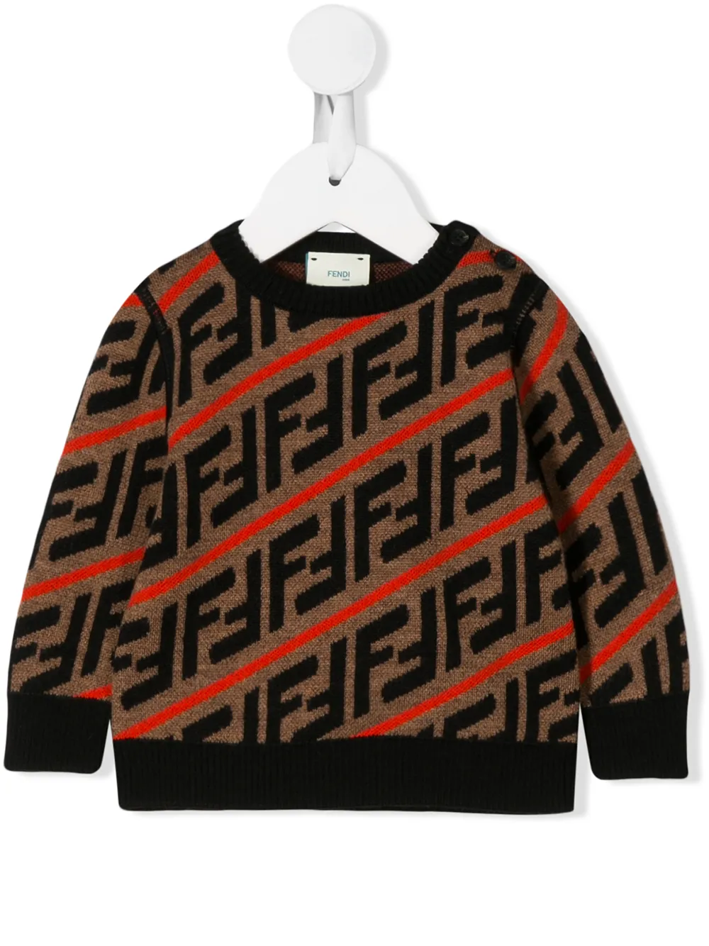 Fendi Kids джемпер вязки интарсия с узором FF Fendi Kids джемпер вязки интарсия с узором FF