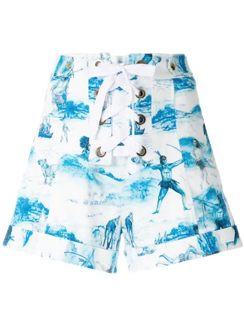 Isolda high waist printed shorts