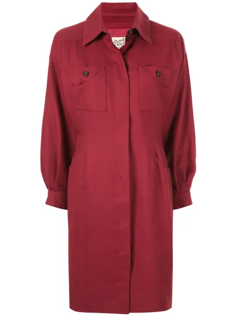Hermès 1990s pre-owned slim waist knee-length coat