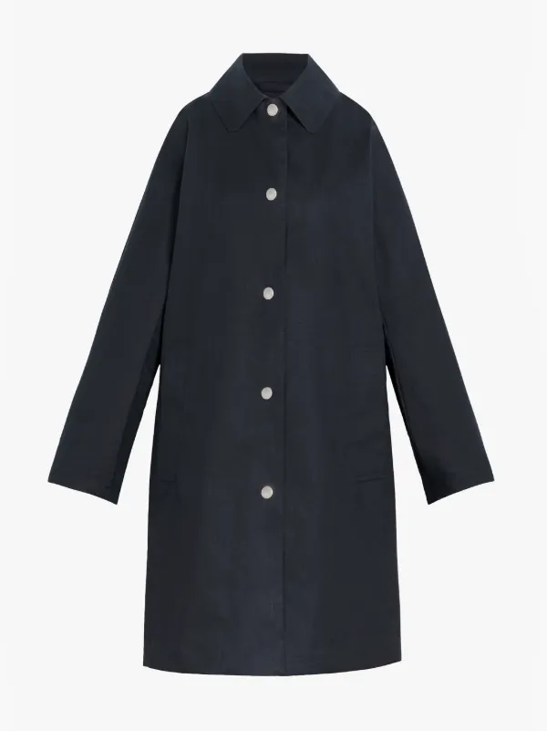 RORA Navy RAINTEC Linen Coat | LM-1029