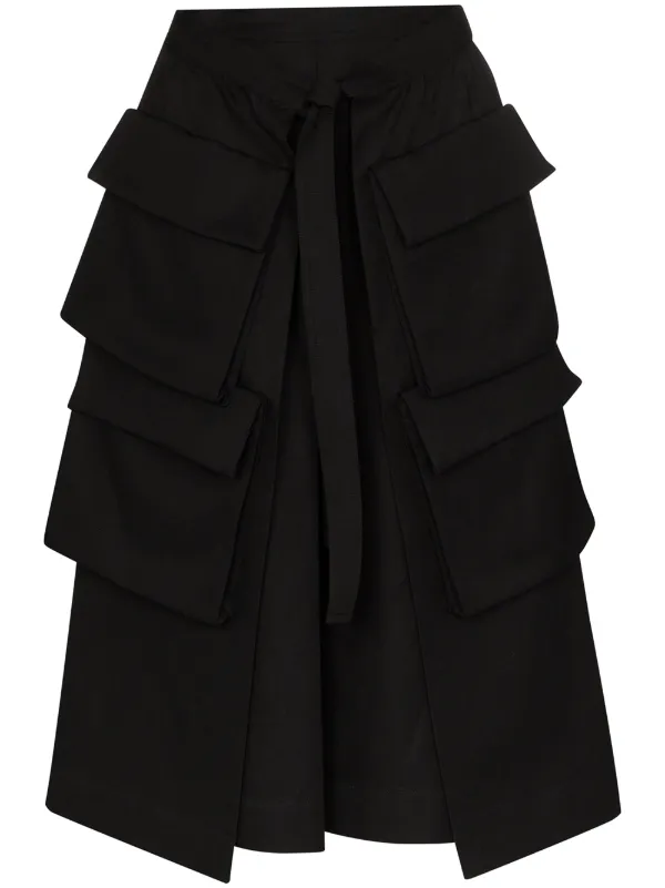 black midi skirt with pockets