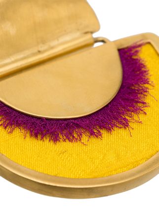 Yellow 24K gold plated silk fringed earrings展示图