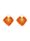 Katerina Makriyianni 24K gold-plated fringed wool earrings - Orange