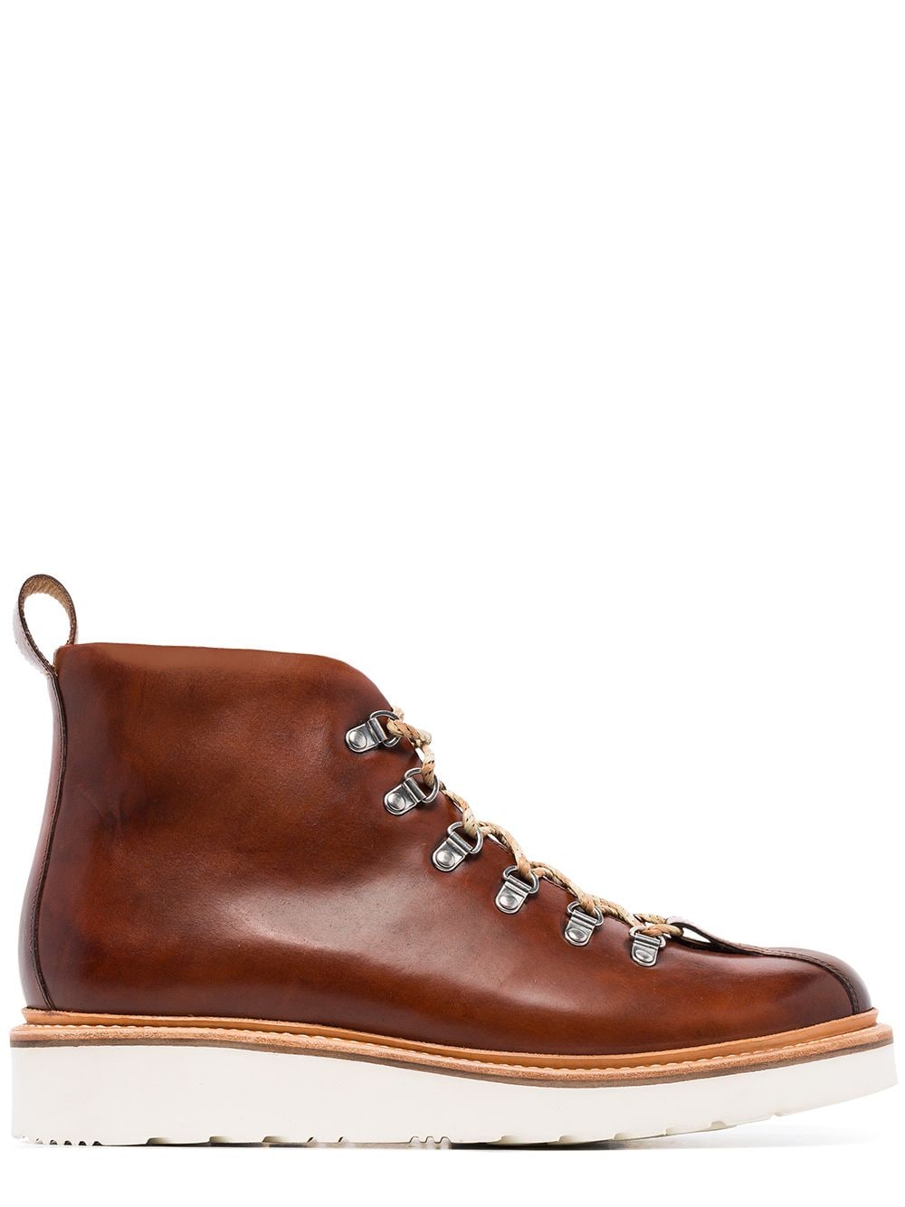 Shop brown Grenson Bobby hiking boots 