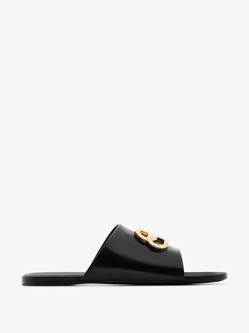 BALENCIAGA BALENCIAGA WOMENS BLACK BB LOGO LEATHER SANDALS,604061WA8F914535182