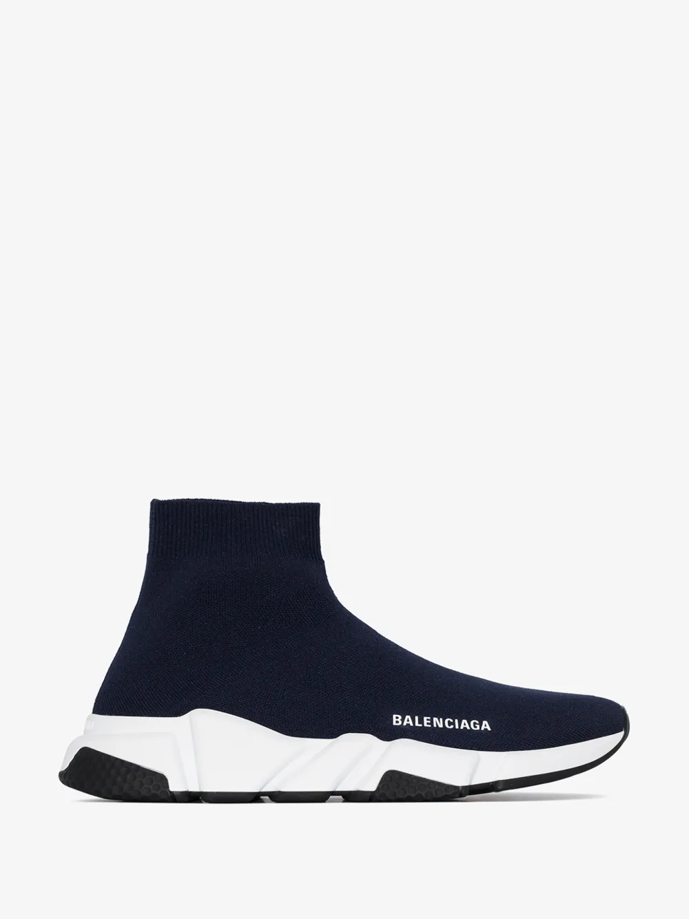 BALENCIAGA NAVY BLUE SPEED SOCK SNEAKERS,587280W170214535186