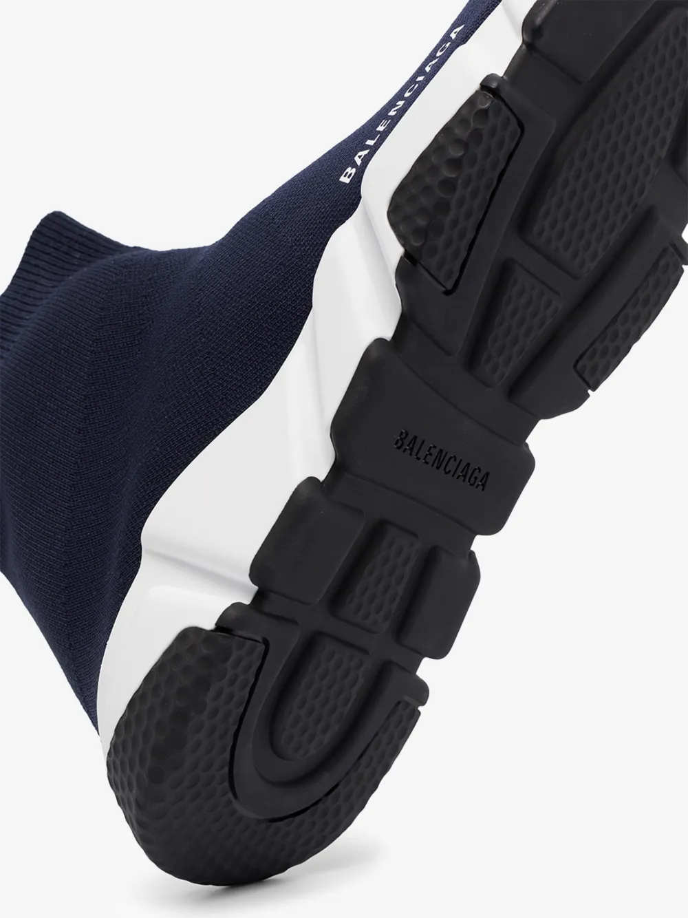 BALENCIAGA NAVY BLUE SPEED SOCK SNEAKERS,587280W170214535186