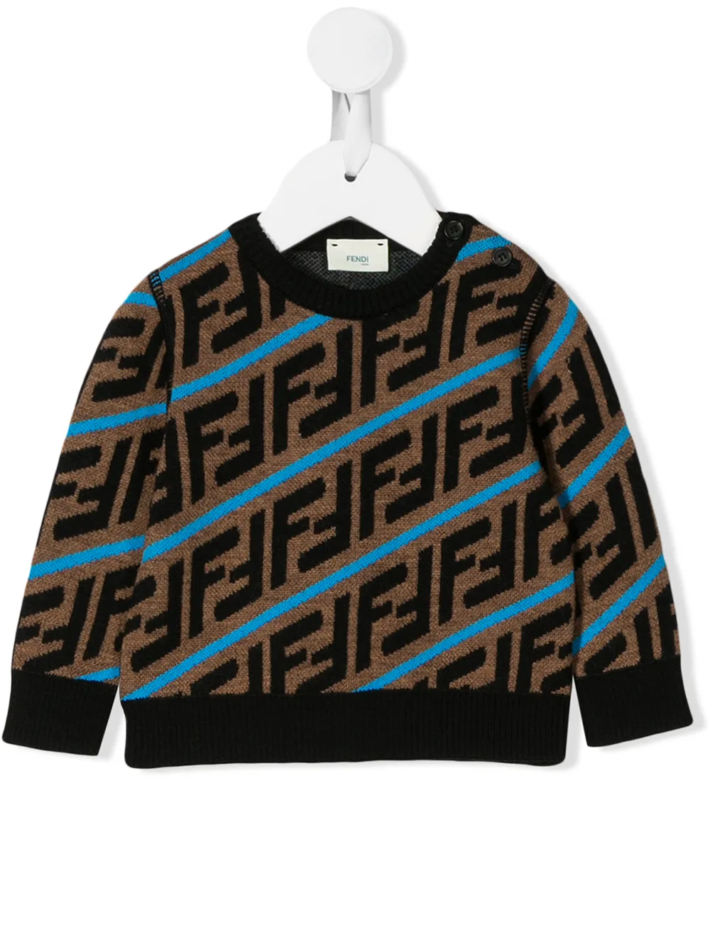 Fendi Kids джемпер вязки интарсия с узором FF Fendi Kids джемпер вязки интарсия с узором FF