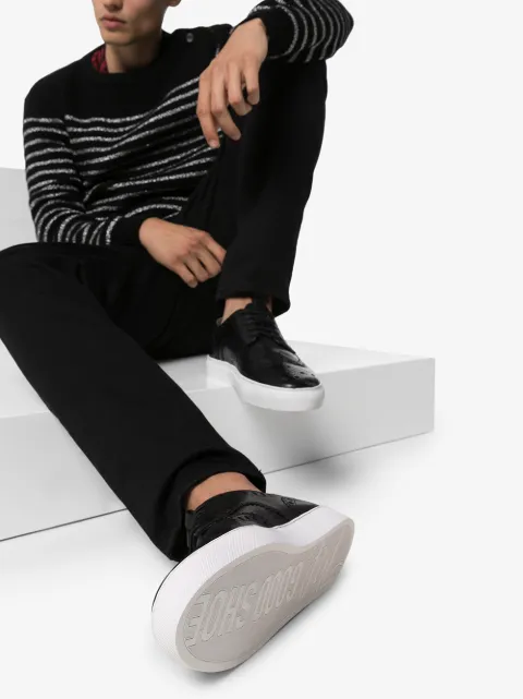 GRENSON BLACK LEATHER SNEAKERS
