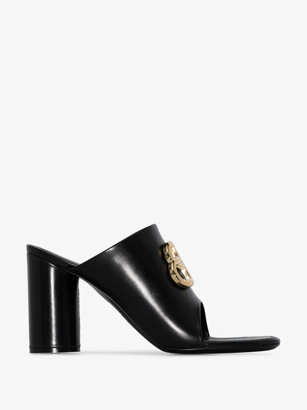 BALENCIAGA BALENCIAGA BLACK OVAL 90 LEATHER SANDALS,604065WA8F914535301