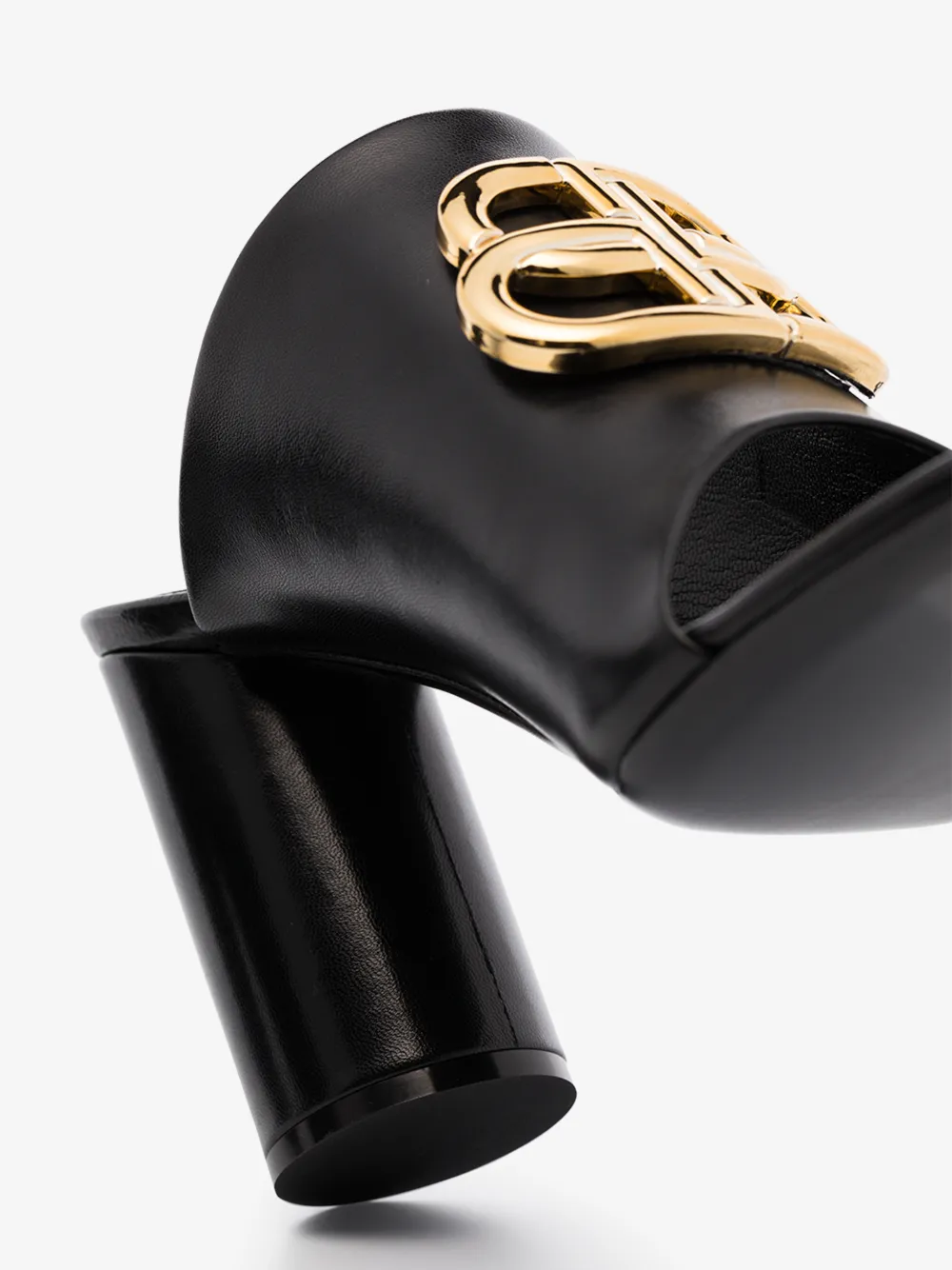 BALENCIAGA BALENCIAGA BLACK OVAL 90 LEATHER SANDALS,604065WA8F914535301