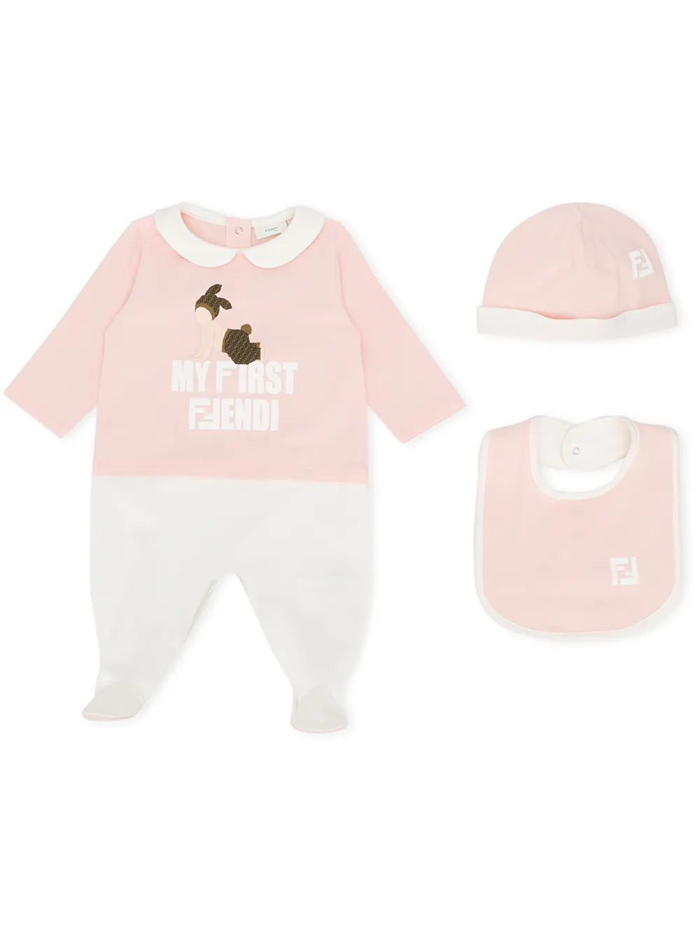 Fendi Kids комплект для новорожденного с графичным принтом Fendi Kids комплект для новорожденного с графичным принтом