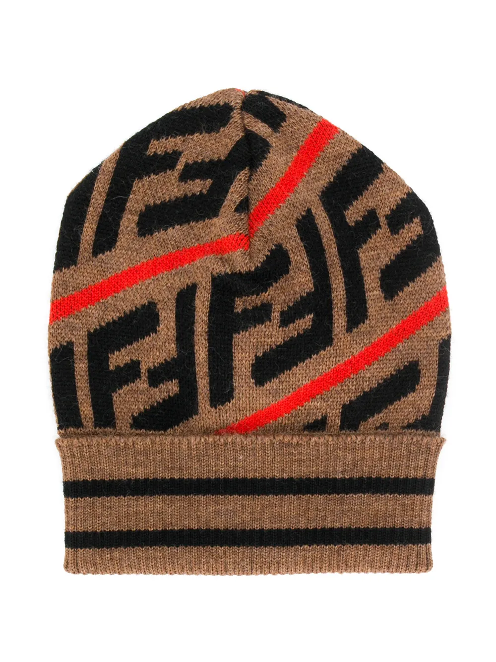 Click to view more detailed imagery on our partner's website Fendi Kids' Ff Intarsia Beanie In Brown