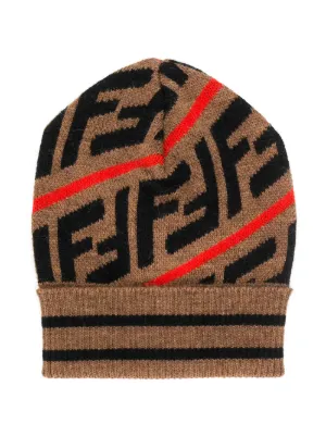Fendi Kids قبعة منسوجة بشعار FF