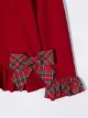 Lapin House check bow T-shirt