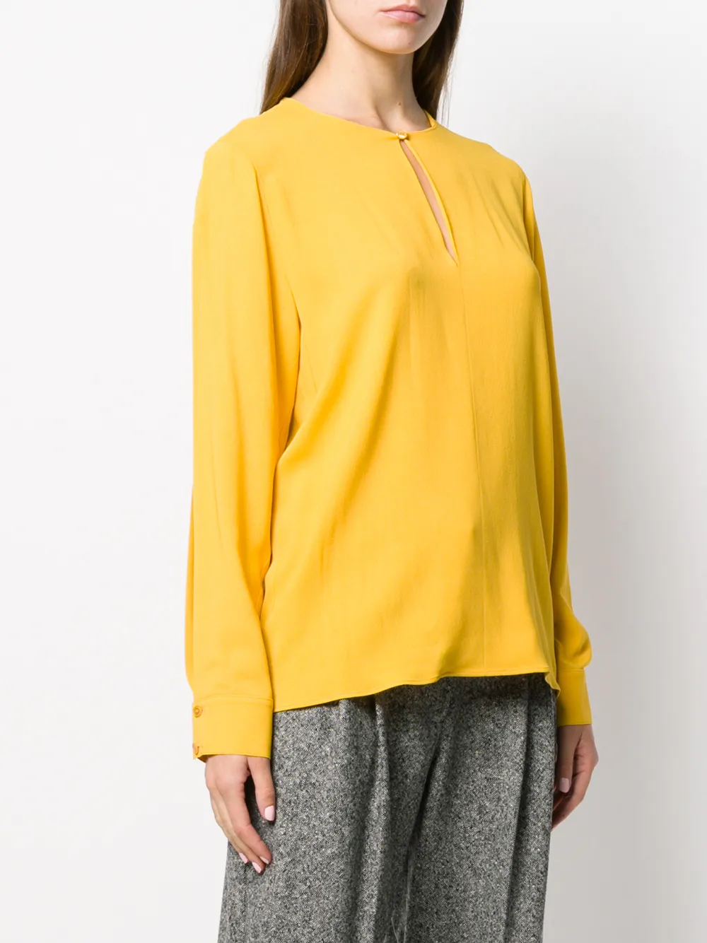 Stella McCartney Blouse met keyhole Geel