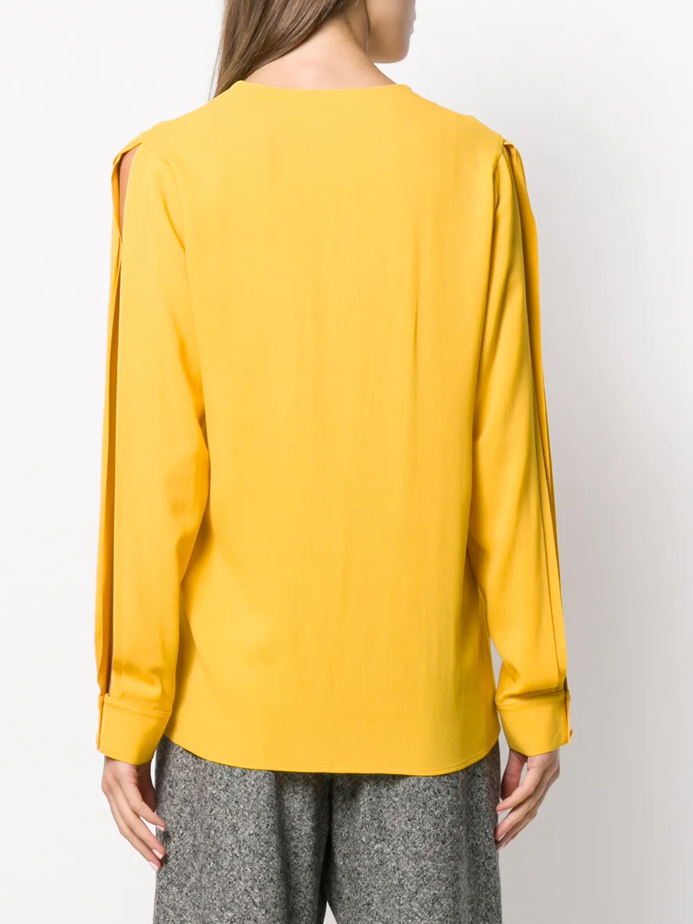 Stella McCartney Blouse met keyhole Geel
