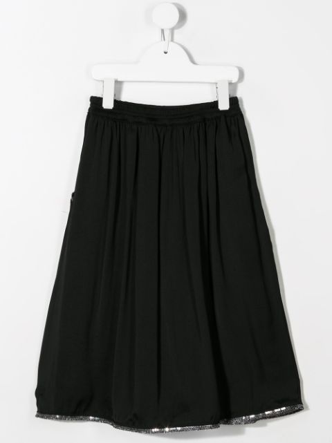 Shop black Caffe' D'orzo Ursula sequin-embroidered skirt with Express ...