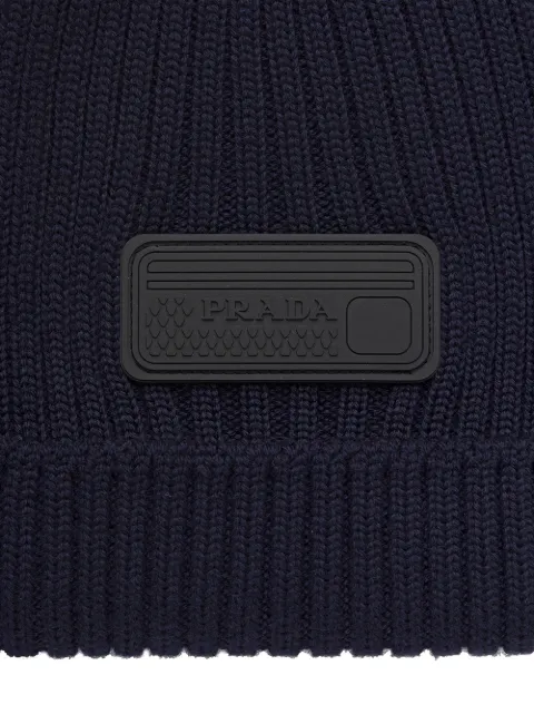 PRADA LOGO PATCH BEANIE