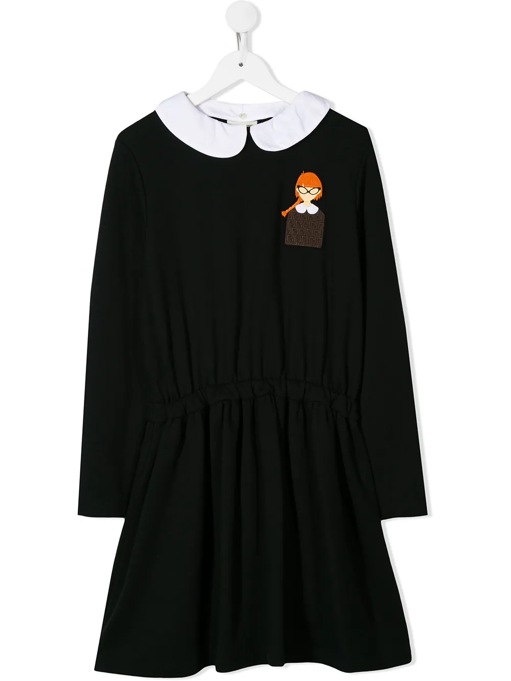 Fendi Kids платье с вышивкой
