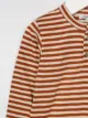 Aletta striped button-neck top