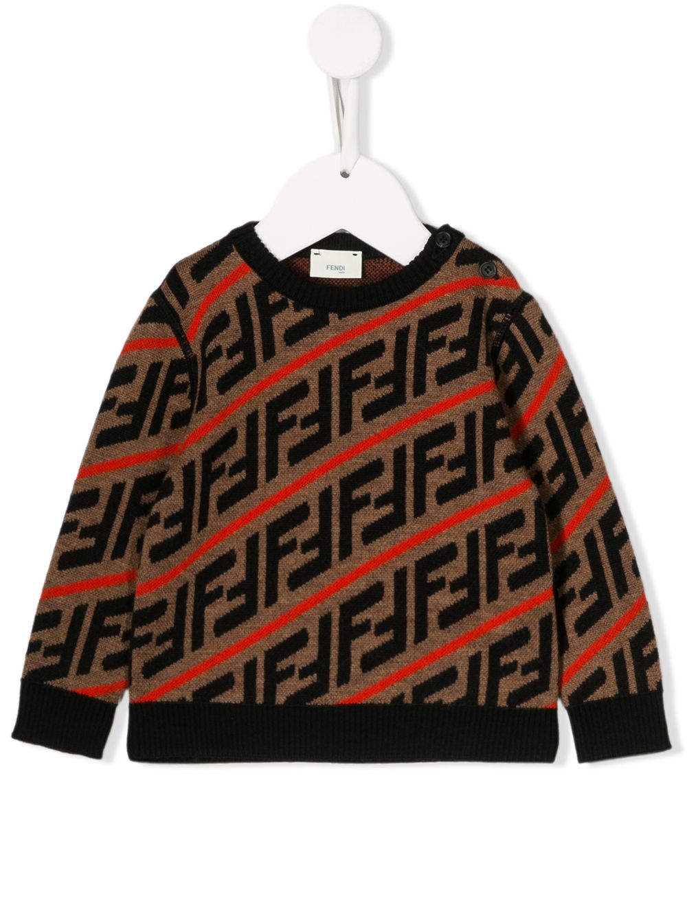 Fendi Kids джемпер вязки интарсия с узором FF Fendi Kids джемпер вязки интарсия с узором FF