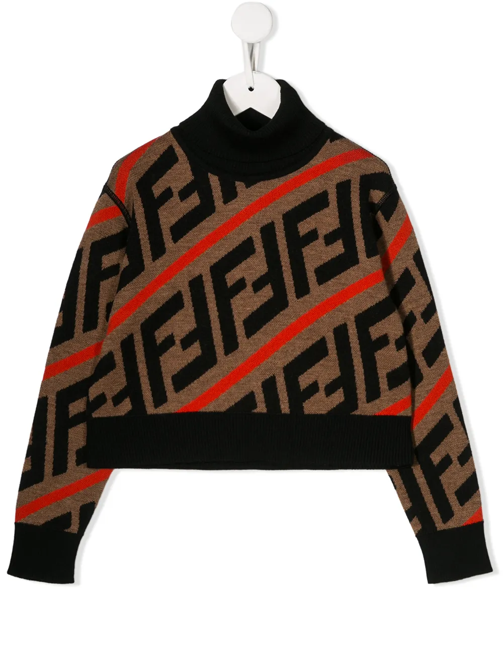 Fendi Kids джемпер вязки интарсия с логотипом FF Fendi Kids джемпер вязки интарсия с логотипом FF