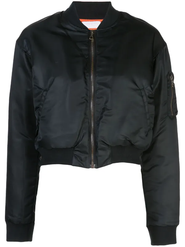 John Elliott Hunter Cropped Bomber Jacket Black FARFETCH IN