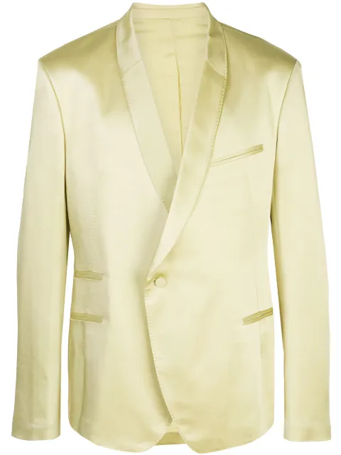 Click to view more detailed imagery on our partner's website Haider Ackermann Yellow Men's Asymmetric Button Blazer In 022 Yellow