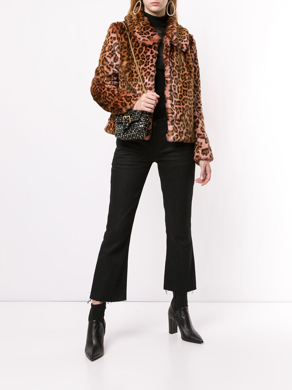 фото Unreal Fur фактурное пальто с леопардовым принтом