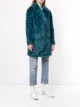 Unreal Fur معطف بصفي أزرار وملمس مميز