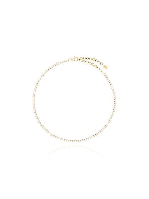 SHAY 18kt yellow gold diamond tennis necklace