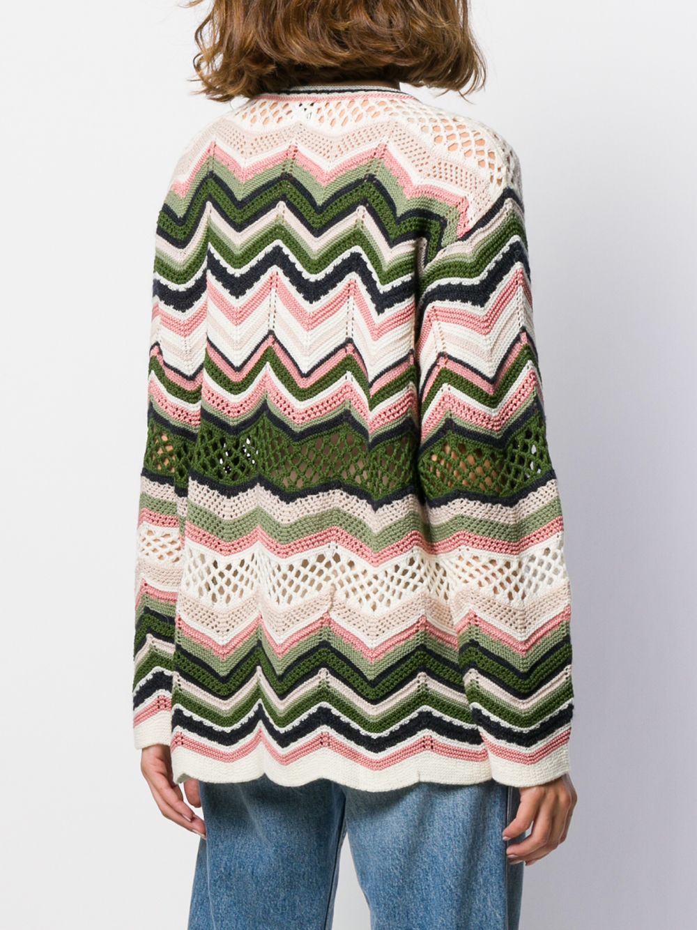 фото M Missoni трикотажный джемпер с узором зигзаг