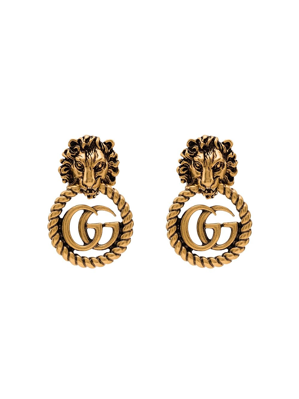 фото Gucci серьги lion head с логотипом gg