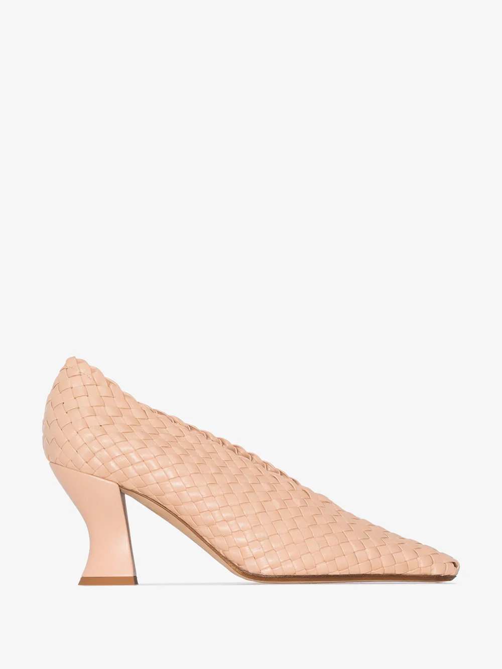 BOTTEGA VENETA BROWN WOVEN LEATHER PUMPS,608850VBSN014540024