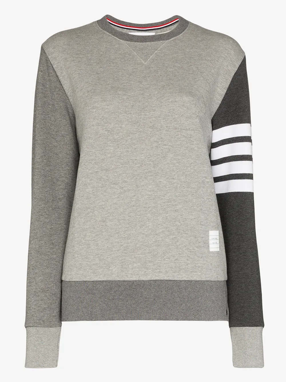 Thom Browne 4-bar Motif Print Sweatshirt In Grey