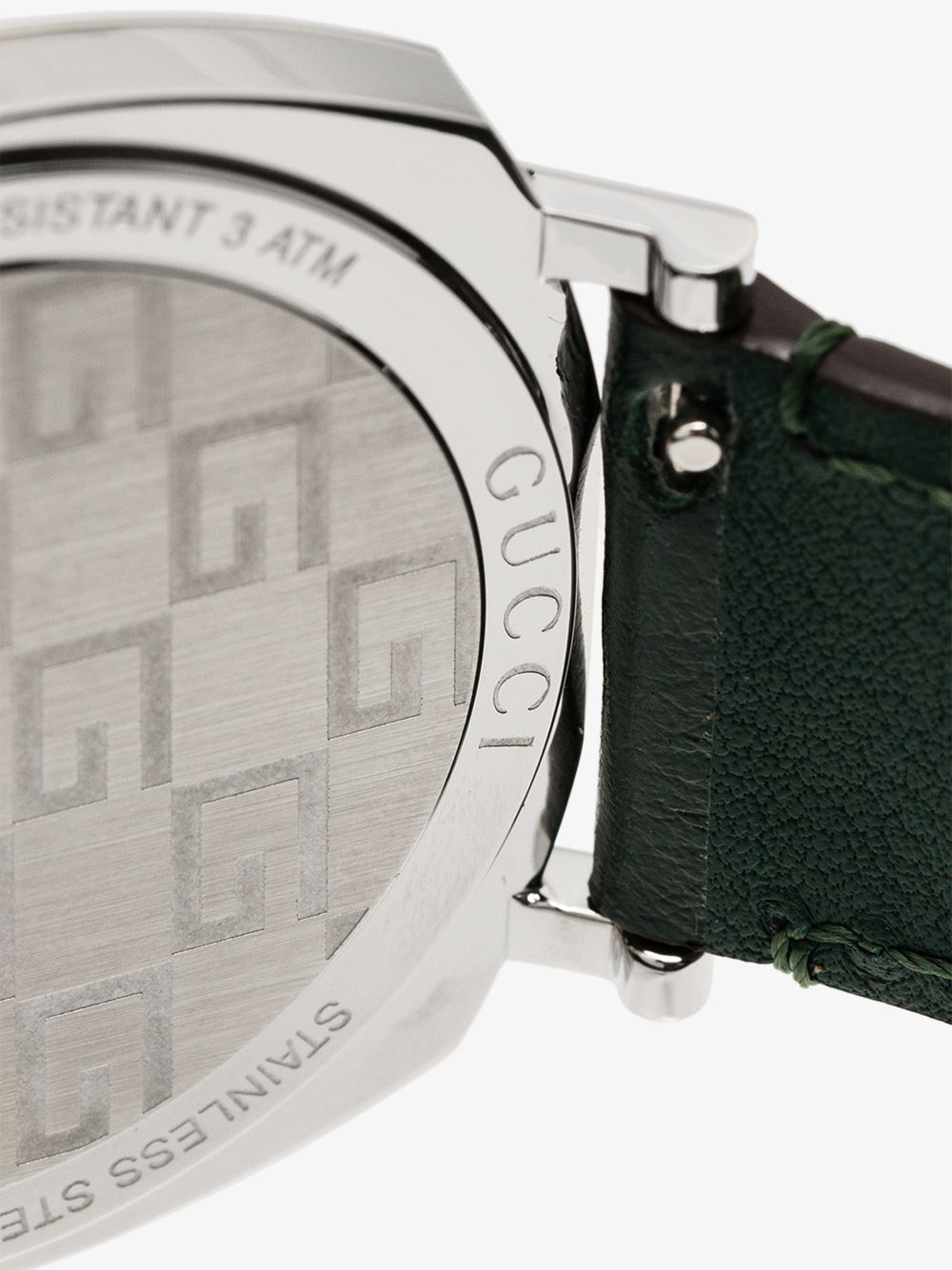 Shop Gucci Stainless Steel Grip Watch In Green