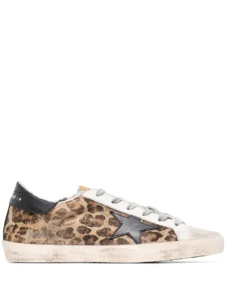 Golden Goose Super Star Leopard Print Sneakers Brown FARFETCH