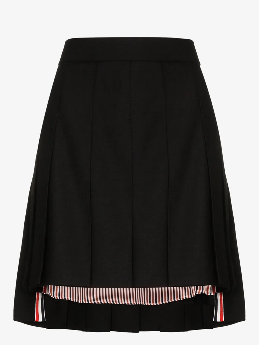 Thom Browne Women Mini Dropped Back Pleated Skirt In School Uniform Plain Weave In Black