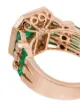 SHAY anillo con sello en oro rosa de 18kt con diamante y esmeralda