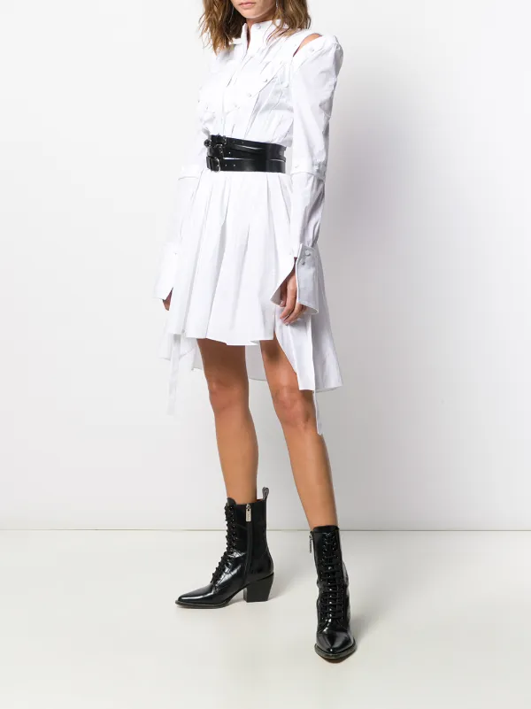 alexander mcqueen pleated dress Alexander Mcqueen Bow-detail Pleated Strapless Dress